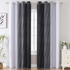 Estelar Textiler Ombre Blackout Curtains 102 Inches Long 2 Panels Set, Full - Image 2