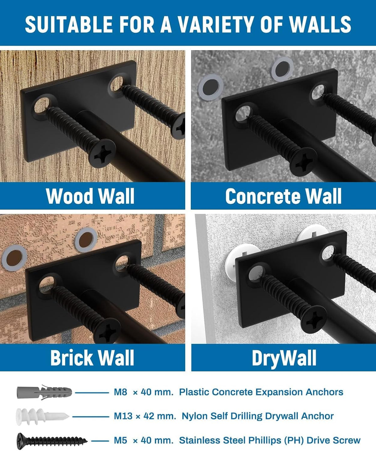 12-Pack 10 inch Floating Shelf Brackets, Hidden Shelf Bracket for Wood