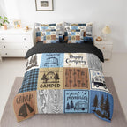 Erosebridal Happy Camping Bedding Set Queen Rv Camper Comforter Set