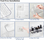 Bath Toy Storage Holder, 2 Pack Clear Bathtub Shower Caddy Shower Organizer