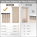 MIULEE Pinch Pleated Thick Linen Curtains 102 Inches Long 2 Panels - Image 6