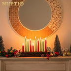 NUPTIO Wood Candelabra for Table Centerpiece: Long Taper Candle Holder