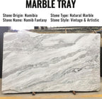 Koville African Natural Marble Decorative Tray, 12"x6" - Countertop Organizer, Catchall Tray for Perfume, Candles, Jewelry