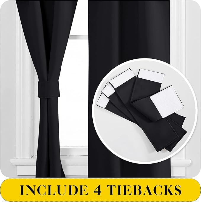 NICETOWN Black Blackout Curtains - Image 4