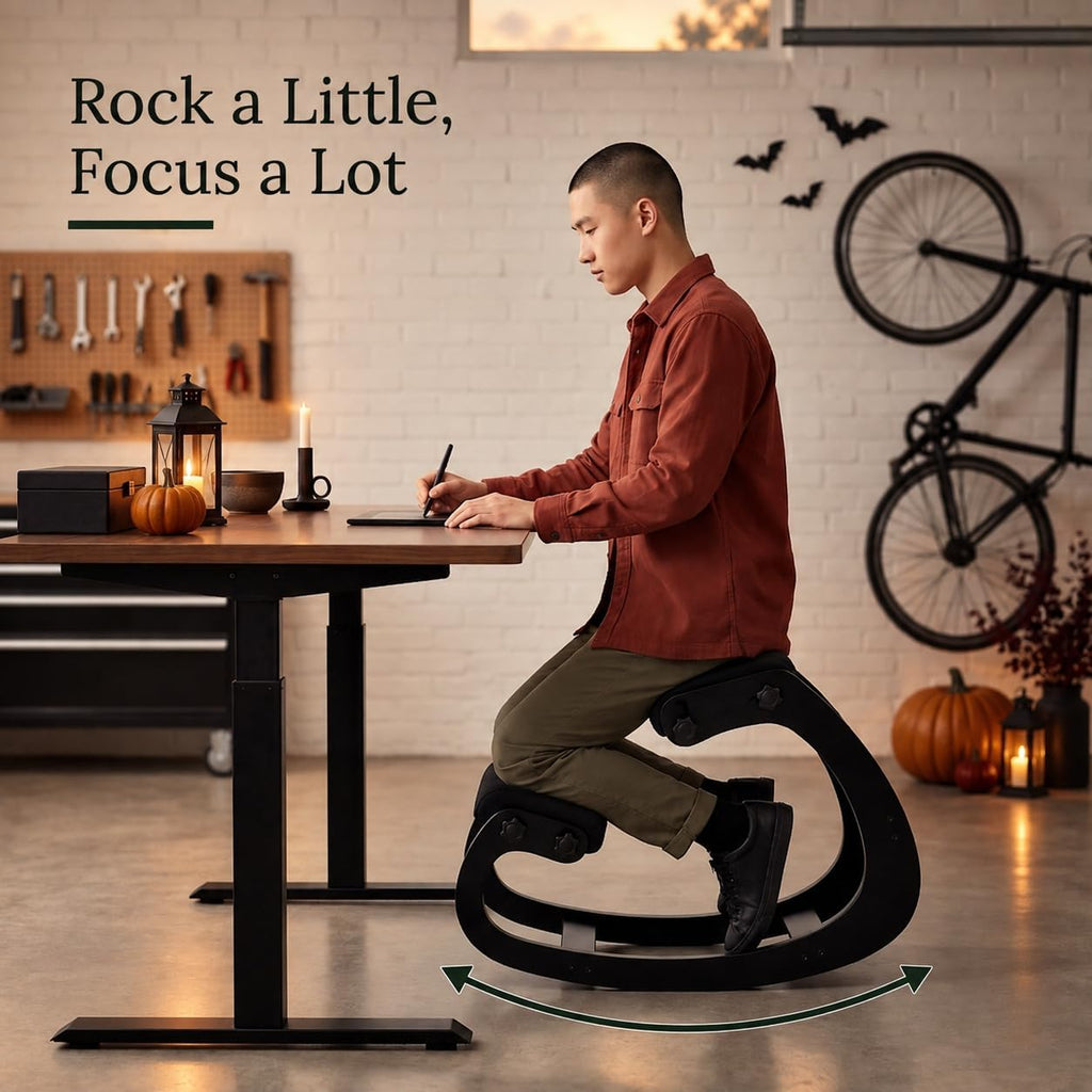 NYPOT Ergonomic Kneeling Chair with Adjustable Seats - Knee Chair for Posture Correction & Kneel Rocking Stool for Desk - Back Pain Relief for Home and Office, Supports 250 pounds - 5 Years Warranty