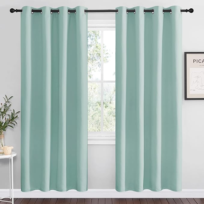 NICETOWN Aqua Blue Blackout Curtains 78" Long by NICETOWN