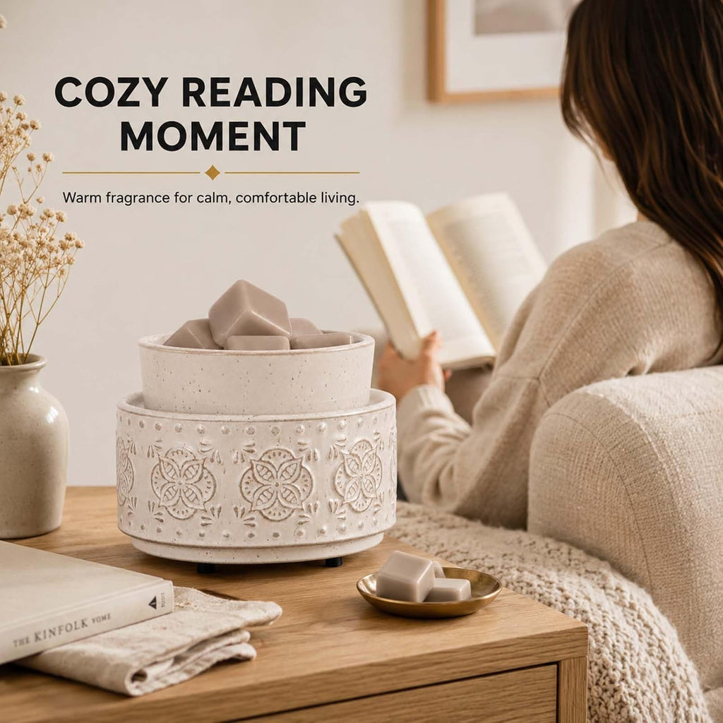 mocosa Ceramic Wax Melt Warmer for Scented Wax Melts 3-in-1 Electric