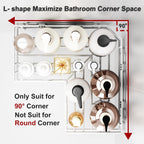 Corner Shower Caddy 5 Pack Adhesive Stainless Steel Organizer White