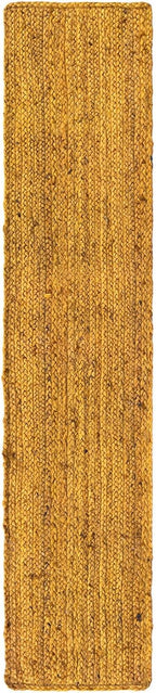 Unique Loom Braided Jute Collection Area Rug - Dhaka (1' 2" x 6' 1" Table Runner Yellow)