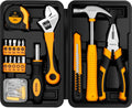 DEKOPRO 86PCS Tool Set Household DIY Tool Kit with Storage Toolbox, Small Compact Hand Tool Box Set for Home Use, DIY, Apartment, Office & Home Repair, Orange