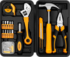 DEKOPRO 86PCS Tool Set Household DIY Tool Kit with Storage Toolbox, Small Compact Hand Tool Box Set for Home Use, DIY, Apartment, Office & Home Repair, Orange