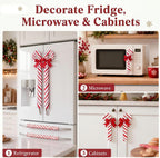 Tingjoo 6 Pcs Christmas Candy Cane Refrigerator Handle Covers Cabinet