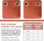 MIULEE Room Darkening Curtains Thermal Insulated Rust Terracotta Drapes Window - Image 6