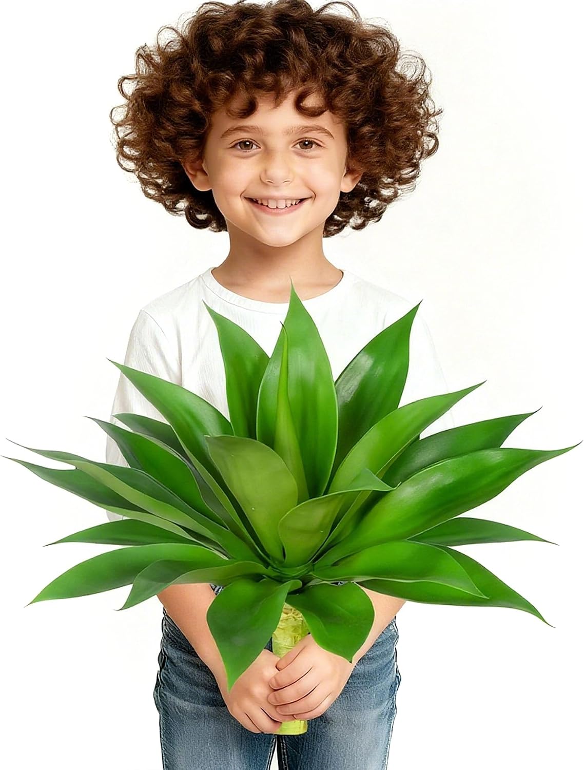 Artificial Agave Plant, Green, 17.8", 1Pcs