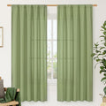 LAMIT Sage Green Linen Curtains 72 inches Long by LAMIT
