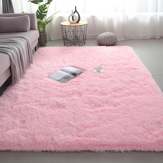 Shag Area Rugs for Bedroom Living Room, 4X6 Ultra Soft Fluffy Area Rugs for Dorm by Boshengya