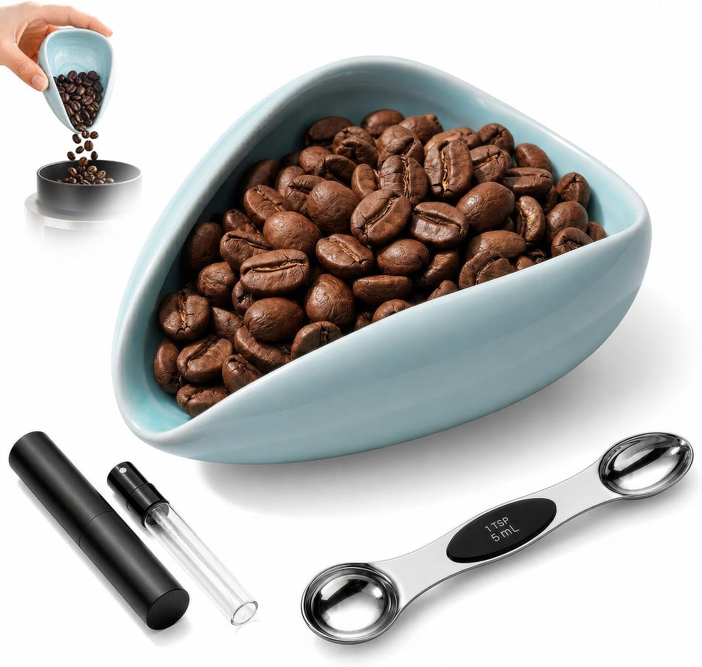 Ceramic Coffee Bean Dosing Cup Set + 10ml Sprayer + 5ml Measuring Spoon