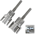 Integrated Internal & External Pipe Threading Tool, Electric Drill Compatible Dual-Function Pipe Thread Cutting Tool for 1/2" & 3/4" PVC/Plastic Pipes – NPT Thread Maker Set – DIY Repairs Maintenance