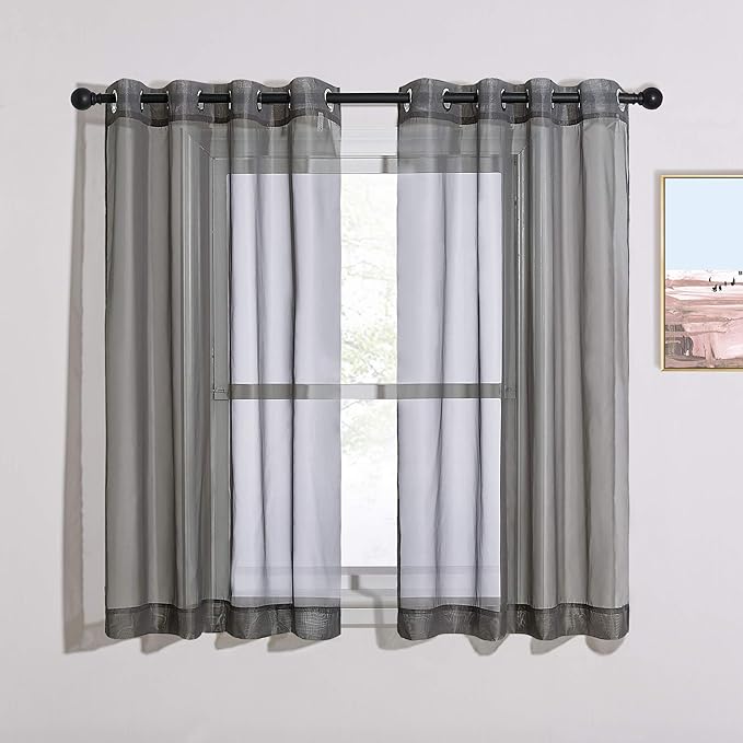 NICETOWN Voile Sheer Window Curtain Panels, Grommet Airy and Breathable Short by NICETOWN