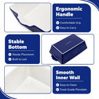 SOUJOY Set of 3 Ceramic Bakeware Set, Rectangular Baking Dishes with Handle