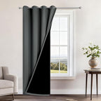 Yakamok 100% Blackout Curtains 84 Inches Long, 2 Thick Layers Heat and Full by Yakamok