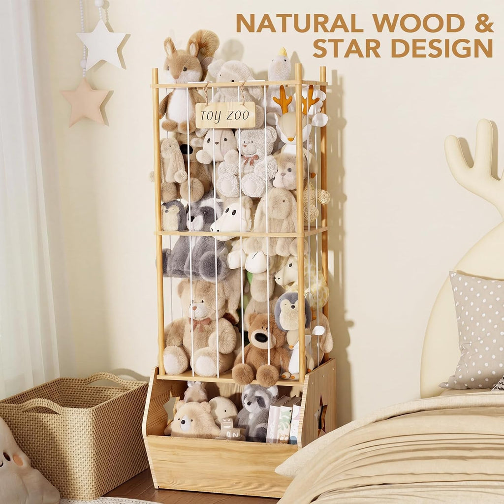 BBLIKE Stuffed Animal Storage Organizer, Plush Toy Holder with Toy Chest