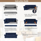 WEERRW 4 Pieces Velvet High Stretch Couch Covers - Image 6