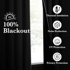 NICETOWN 100% Blackout Off White Curtains - Image 3