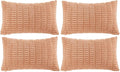 Fancy Homi 4 Packs Peach Decorative Throw Pillow Covers 16x24 Inch by Fancy+Homi
