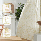 jinchan Floral Curtains 108 Inch Length Mustard Yellow Flower Linen Farmhouse - Image 7