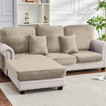 Couch Cover 6-Piece Elastic Velvet Couch Cushion Covers & Chaise Slipcovers by Taque