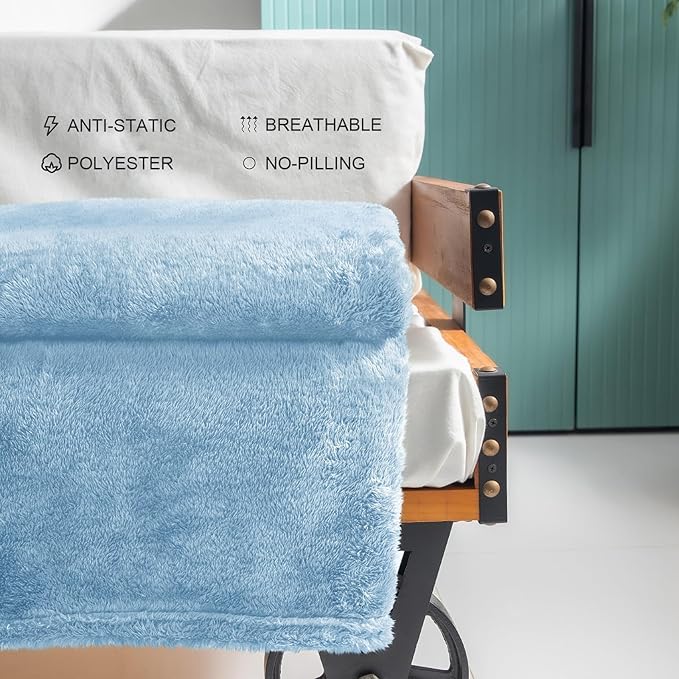 Exclusivo Mezcla Plush Fuzzy Fleece Throw Blanket Extra Large, Super Soft - Image 5