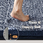 48x32 Large Bathroom Rugs Washable Non Slip, Dark Blue Bath Mat - Image 4