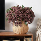 3Pcs 43In Faux Berry Stems, Artificial Nandina Fall Decor, Dusty Plum
