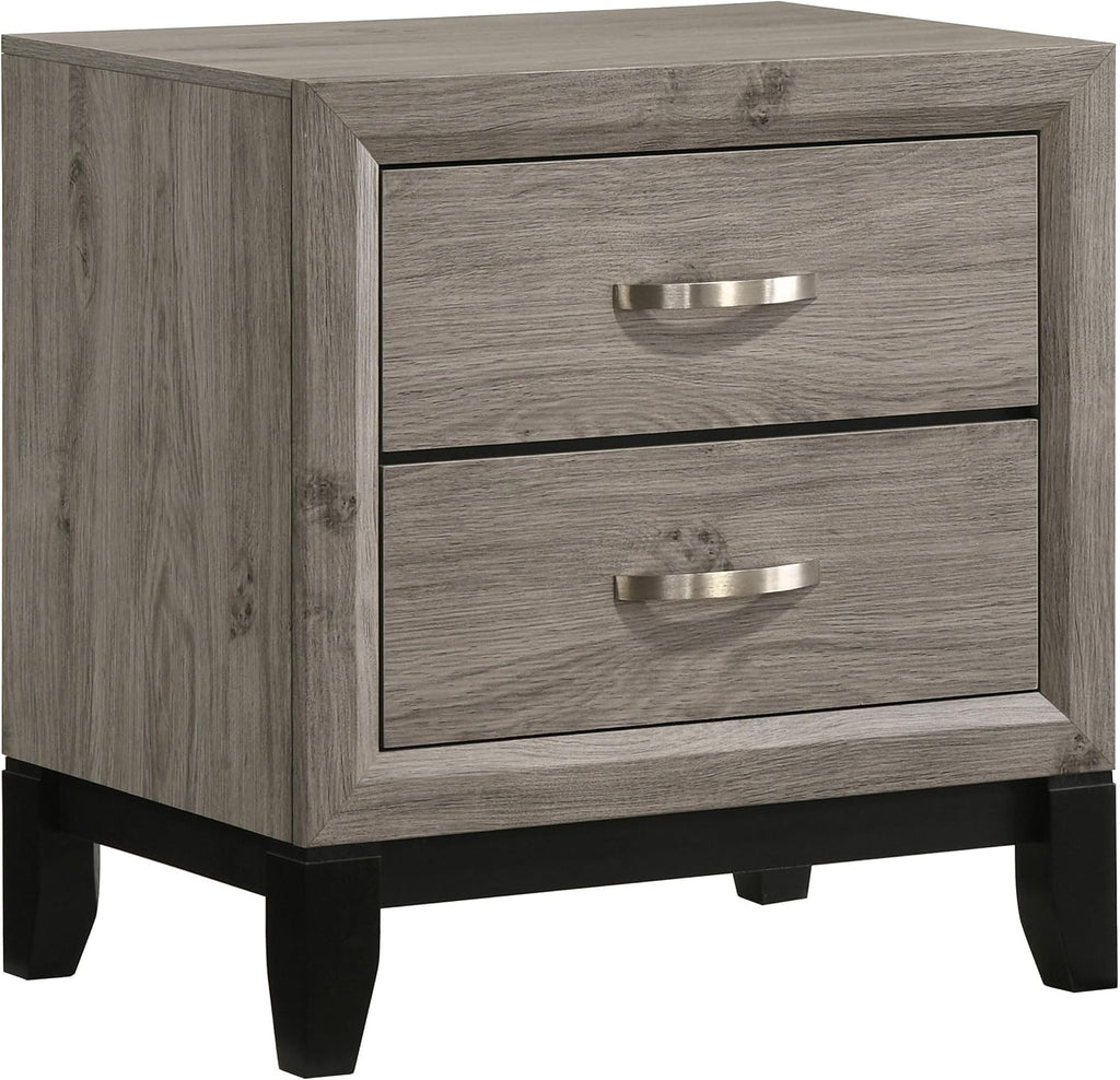 Coaster Valen 23.5-Inch Bedroom 2-Drawer Nightstand, Light Taupe 215912
