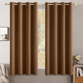 MIULEE Linen Curtains for Bedroom 100% Blackout Thermal Insulated Brown Grommet by MIULEE