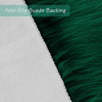 duduta Emerald Green Faux Sheepskin Throw Rug 2x3 ft, Fluffy Shag Small Bedside - Image 3