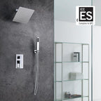 SUMERAIN Bathroom Shower System with Rain Shower and Hand Wand Chrome