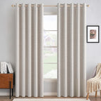 MIULEE 100% Blackout Linen Textured Curtains by MIULEE