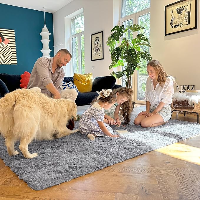 OLANLY 6x6 Area Rugs for Living Room Bedroom, Machine Washable Soft Fluffy - Image 7
