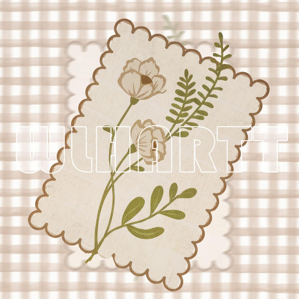 Framed Vintage Floral Wall Art Set of 3, Neutral Wildflower Botanical Canvas Wall Decor Paintings, Cottagecore Gingham Flower Posters Prints Pictures for Living Room Bedroom Bathroom 12x16 Inch