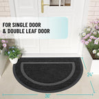 OLANLY Half Circle Door Mat Indoor Outdoor Entrance Welcome, Waterproof - Image 2