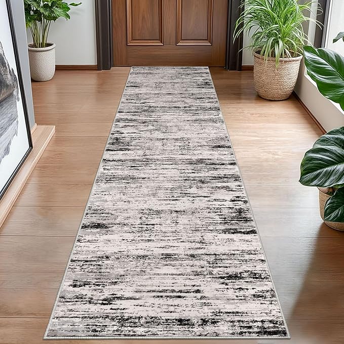Lansny Modern Abstract Hallway Runner Rug by lansny