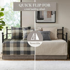 Madison Park Cabin Lodge Plaid Herringbone Daybed Cover Set, 6PC, 39"x75"
