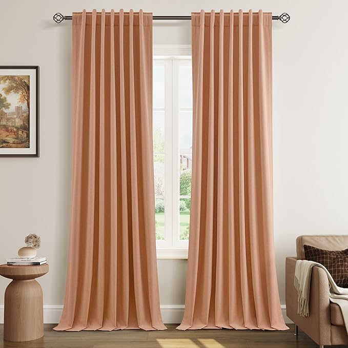 Guken 100% Blackout Curtains 120 Inch Length 2 Panels Set by Guken
