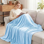 Exclusivo Mezcla Fleece Ice Blue Throw Blanket - Image 2