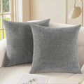 CaliTime Throw Pillow Covers Decorative 22 X 22 Inches Pack of 2 Cozy Chenille by CaliTime