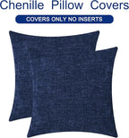 CaliTime Throw Pillow Covers Decorative 18 X 18 Inches Pack of 2 Cozy Chenille - Image 6