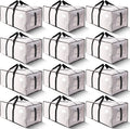 HOMESURE Supports 200lbs Heavy Duty Moving Bags - Strong Zipper & Wrap-Around Handles - Water-Resistant Storage Totes, Durable Alternative to Moving Boxes - 12 Pack - Semi-Transparent