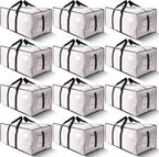 HOMESURE Supports 200lbs Heavy Duty Moving Bags - Strong Zipper & Wrap-Around Handles - Water-Resistant Storage Totes, Durable Alternative to Moving Boxes - 12 Pack - Semi-Transparent